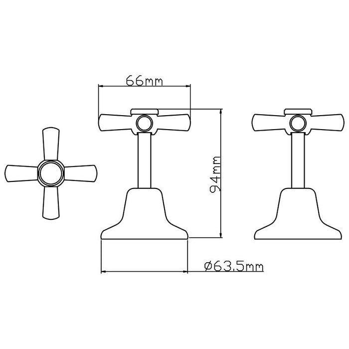 Ikon PENZ Chrome Brass And Zinc Alloy Basin, Bath, Washing Machine, Shower and Wall Taps Sets Range Tapware - HD reno