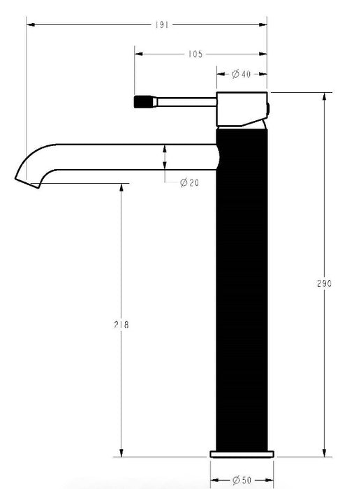 Ikon Linie Brushed Nickel/Matt Black/Gunmetal Grey/Brushed Gold Solid Brass High-Rise Basin Mixer - HD reno