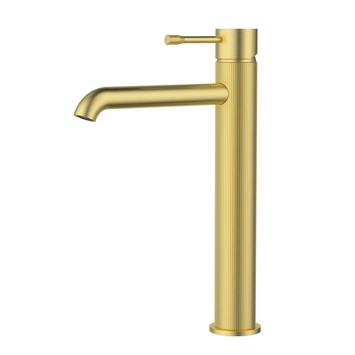 Ikon Linie Brushed Nickel/Matt Black/Gunmetal Grey/Brushed Gold Solid Brass High-Rise Basin Mixer - HD reno