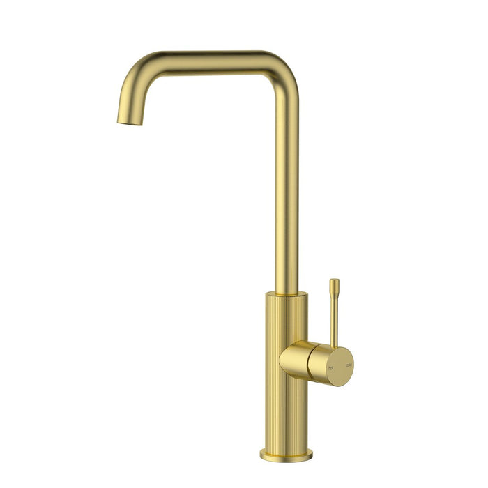 Ikon Linie Brushed Nickel/Matt Black/Gunmetal Grey/Brushed Gold Solid Brass Squareneck Sink Mixer - HD reno