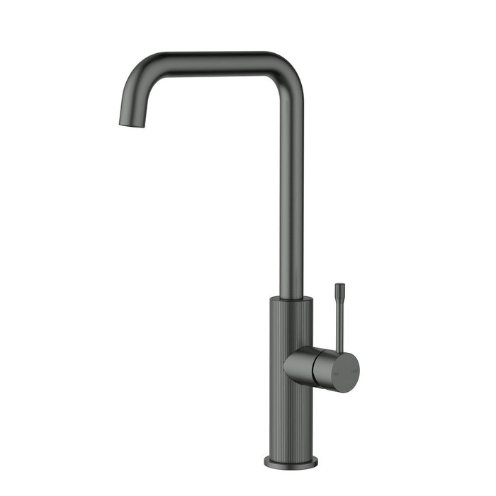 Ikon Linie Brushed Nickel/Matt Black/Gunmetal Grey/Brushed Gold Solid Brass Squareneck Sink Mixer - HD reno