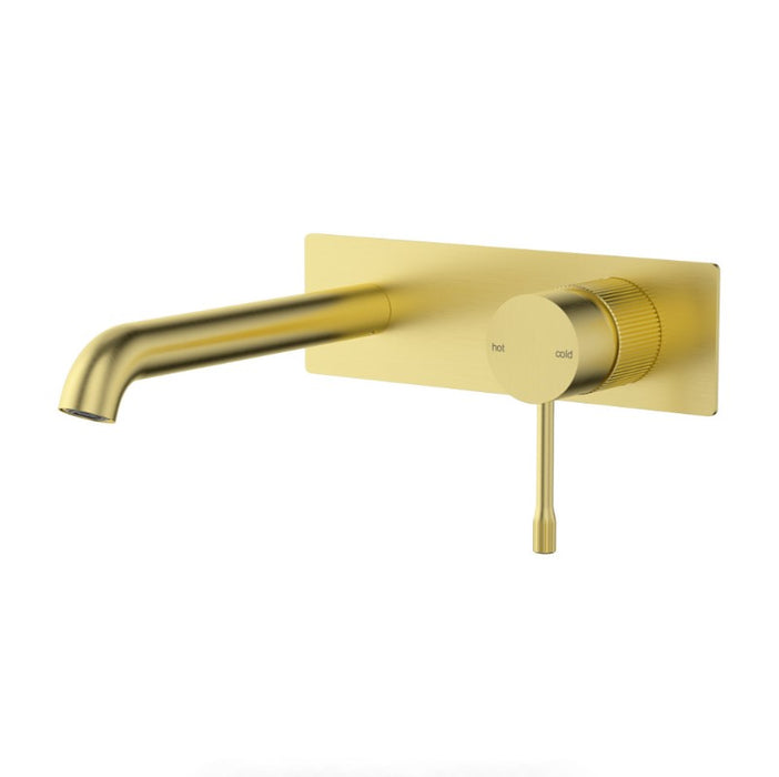 Ikon Linie Brushed Nickel/Matt Black/Gunmetal Grey/Brushed Gold Solid Brass Wall Basin Mixer Trim Kit - HD reno