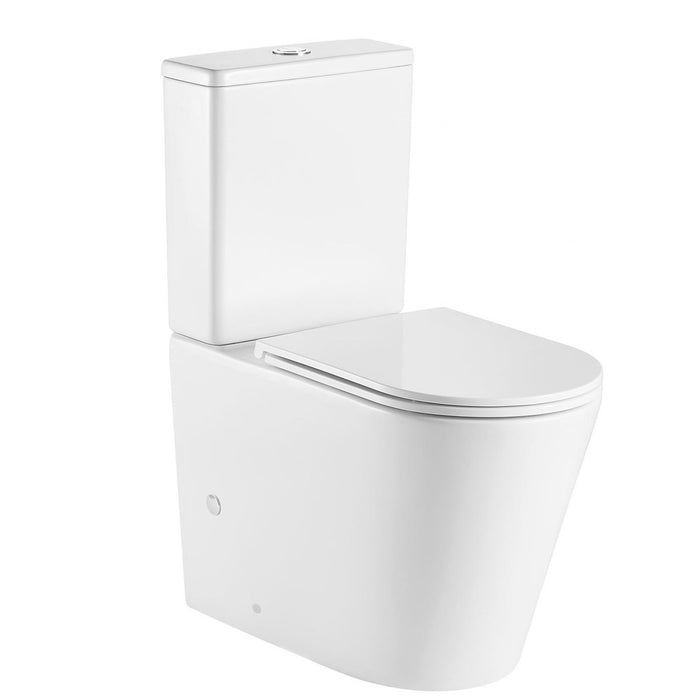 670*360*850mm Unicasa Pani Ceramic High Gloss White Rimless Back To Wall Toilet