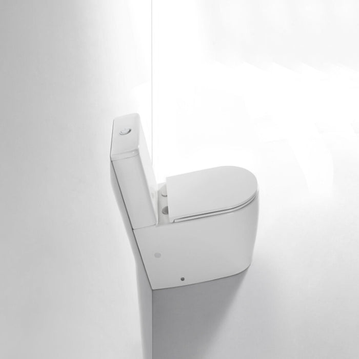 620*365*830mm Unicasa London Ceramic Gloss White Rimless Back To Wall Toilet