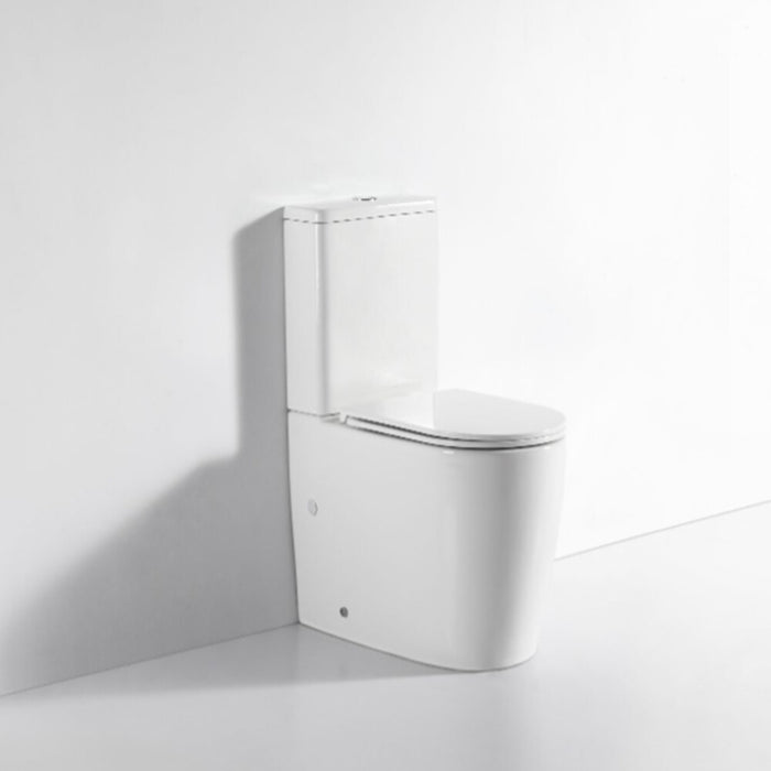 620*365*830mm Unicasa London Ceramic Gloss White Rimless Back To Wall Toilet