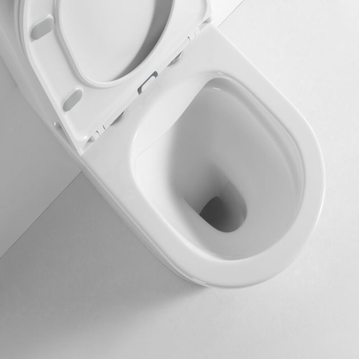 620*365*830mm Unicasa London Ceramic Gloss White Rimless Back To Wall Toilet