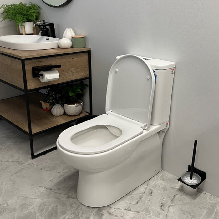 650*385*830mm Unicasa Moi High Gloss White Ceramic Rimless Back To Wall Toilet