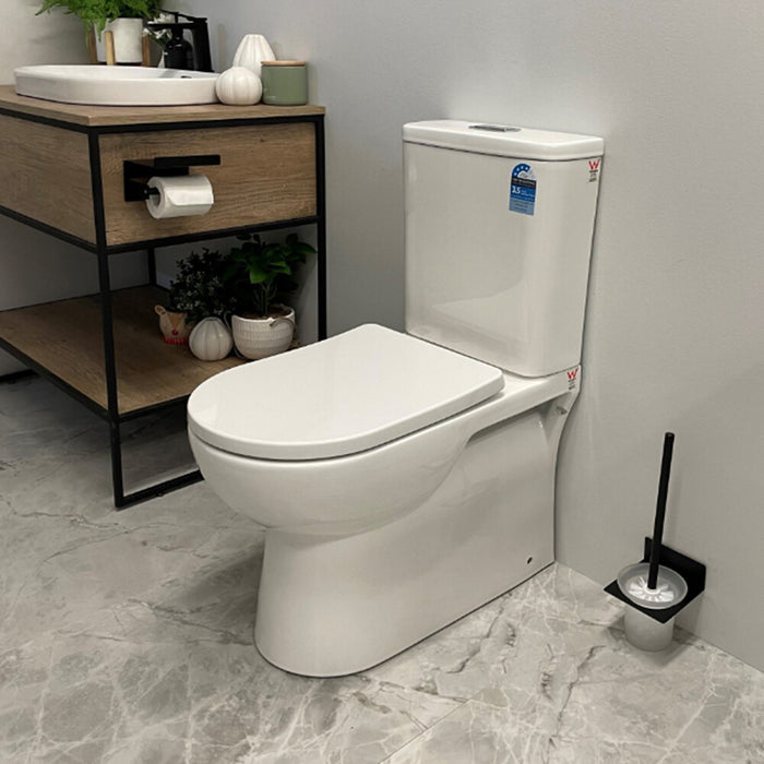 650*385*830mm Unicasa Moi High Gloss White Ceramic Rimless Back To Wall Toilet