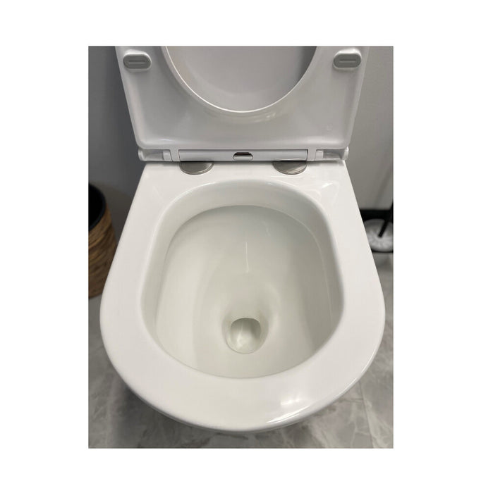 670*360*850mm Unicasa Vera High Gloss White Ceramic Tornado Back To Wall Toilet