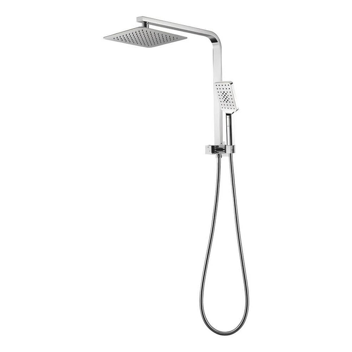 BK Eckig Brass Chrome/Matt Black Square Multifunction Hand Shower With Overhead Twin Showers - HD reno