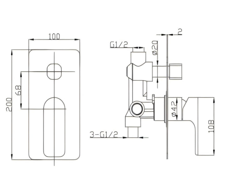 BK LUXUS Premium Brass Shower Divertor Mixer Trim Kit - HD reno