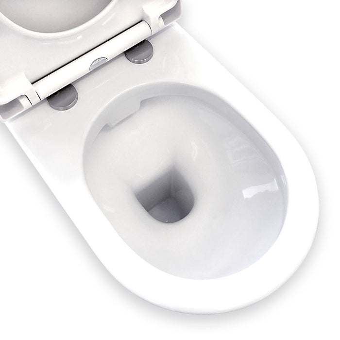 665*370*850mm Fienza RAK Resort Rimless Gloss White Ceramic Bottom Inlet Back To Wall Toilet