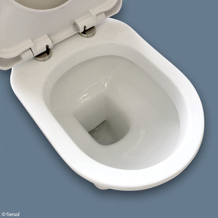 705*365*795mm Fienza Washington Front Lever Alpine White P-Trap Box Rim Close-Coupled Toilet
