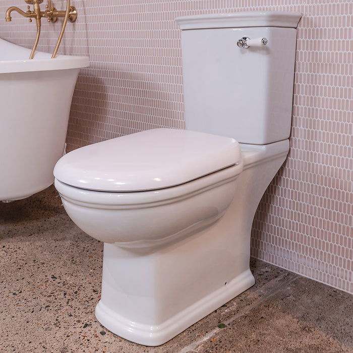 705*330*790mm Fienza RAK Washington Front Lever Alpine White S-Trap Close-Coupled Toilet