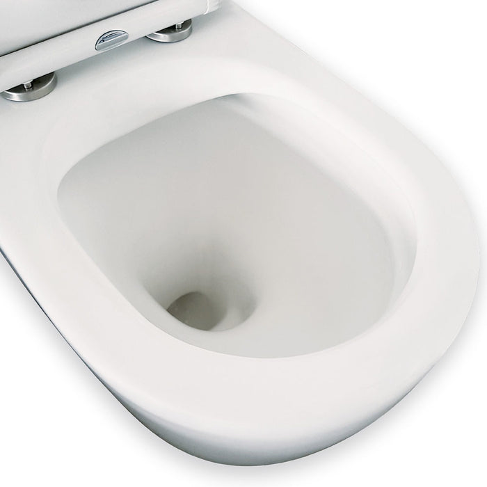 660*385*850mm Fienza Koko Matt White/Matt Black Ceramic Tornado Back To Wall Toilet