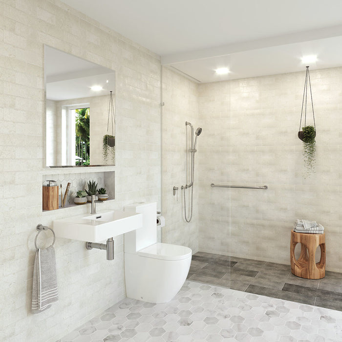 615*385*870mm Fienza Alix Gloss White Ceramic Rimless Back To Wall Toilet