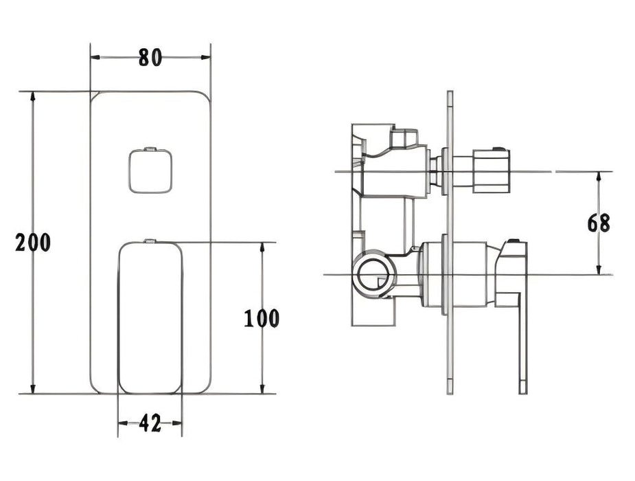 BK KASTEN Premium Brass Divertor Shower Mixer Trim Kit - HD reno