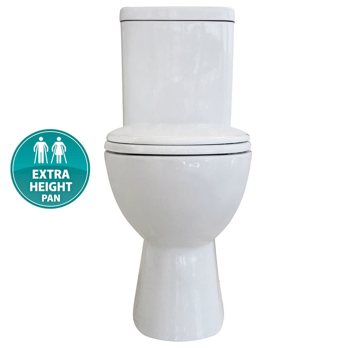 675*360*843mm Fienza Stella Gloss White Rimless S-TRAP Close-Coupled Toilet