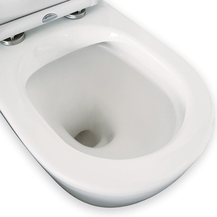 615*385*870mm Fienza Alix Gloss White Ceramic Rimless Back To Wall Toilet