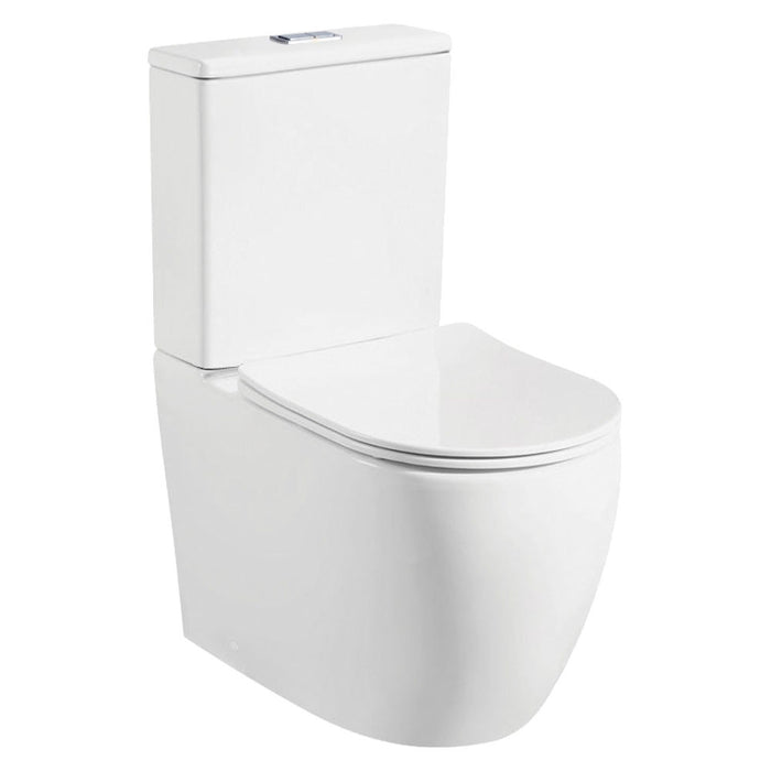 610*380*800mm Fienza Hana Gloss White Rimless Ceramic Back To Wall Toilet