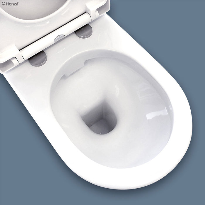 665*370*850mm Fienza RAK Resort Rimless Gloss White Ceramic Top Inlet Back To Wall Toilet