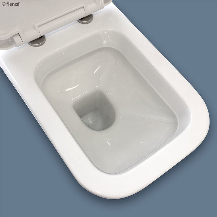 550*345*445mm Fienza RAK Caroline Gloss White Rimless Wall Faced Toilet