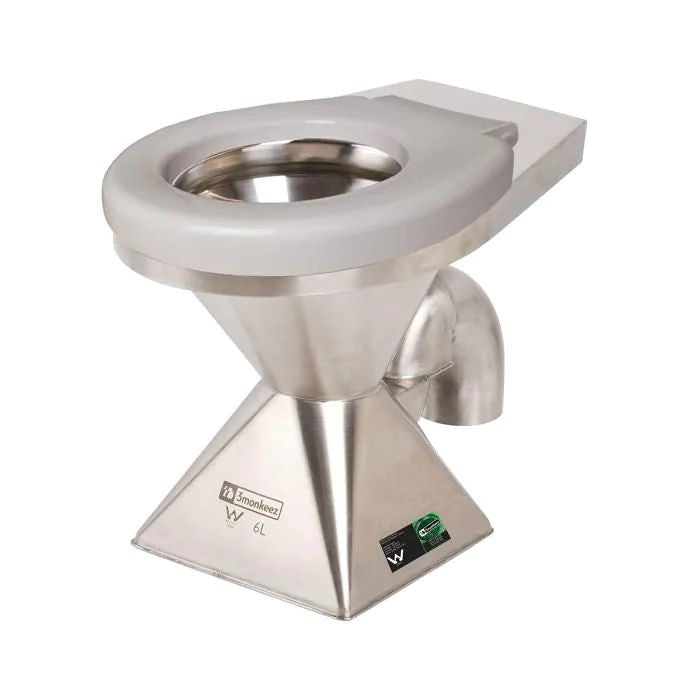 600*355*420mm 3monkeez Disabled Pedestal S/P Trap with Seat Wall Floor (Faced) Toilet Pan - HD reno