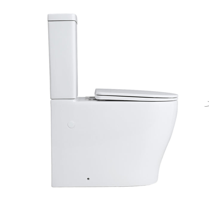 655*380*870mm Posidon Zeus Ceramic Rimless Gloss White Tornado Back To Wall Toilet