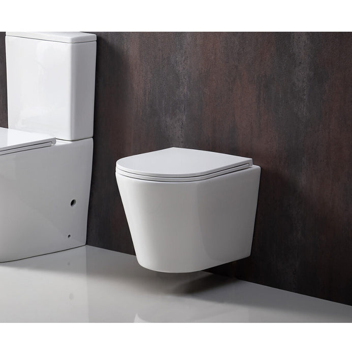 515*355*365mm Unicasa Berlin66 High Gloss White Ceramic Rimless Tornado Wall Hung Pan