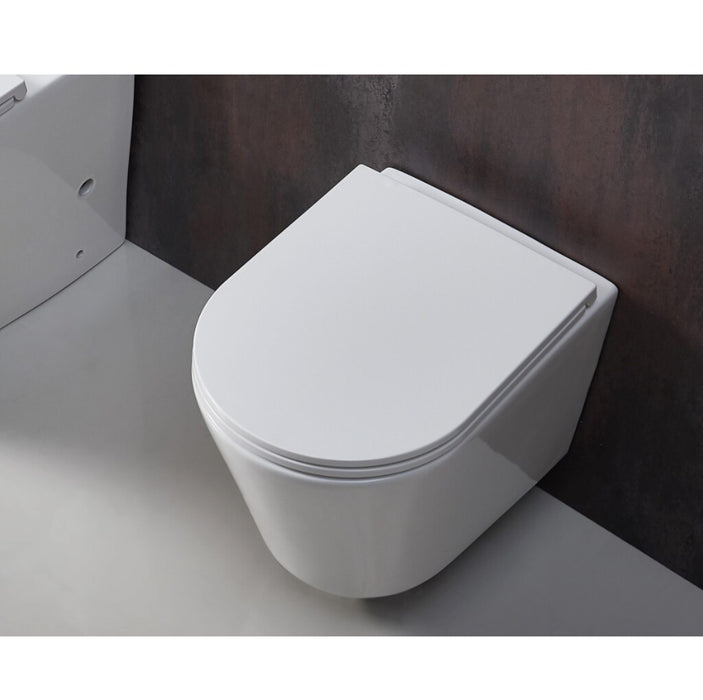 515*355*365mm Unicasa Berlin66 High Gloss White Ceramic Rimless Tornado Wall Hung Pan