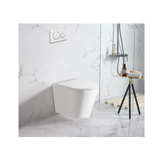 515*355*365mm Unicasa Berlin66 High Gloss White Ceramic Rimless Tornado Wall Hung Pan