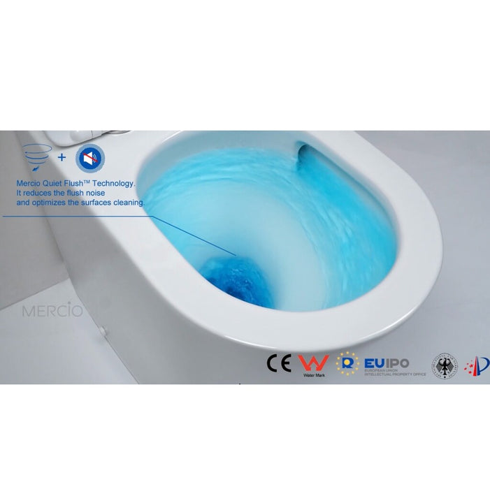 515*355*365mm Unicasa Berlin66 High Gloss White Ceramic Rimless Tornado Wall Hung Pan