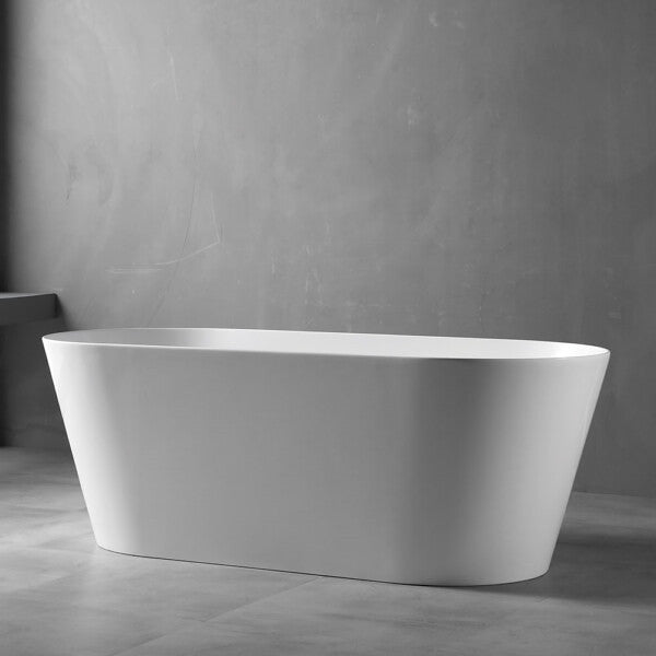 1300-1700*700*590mm Mercio ISEO Ultra-Slim Gloss White/Black Oval Acrylic Freestanding Bathtub