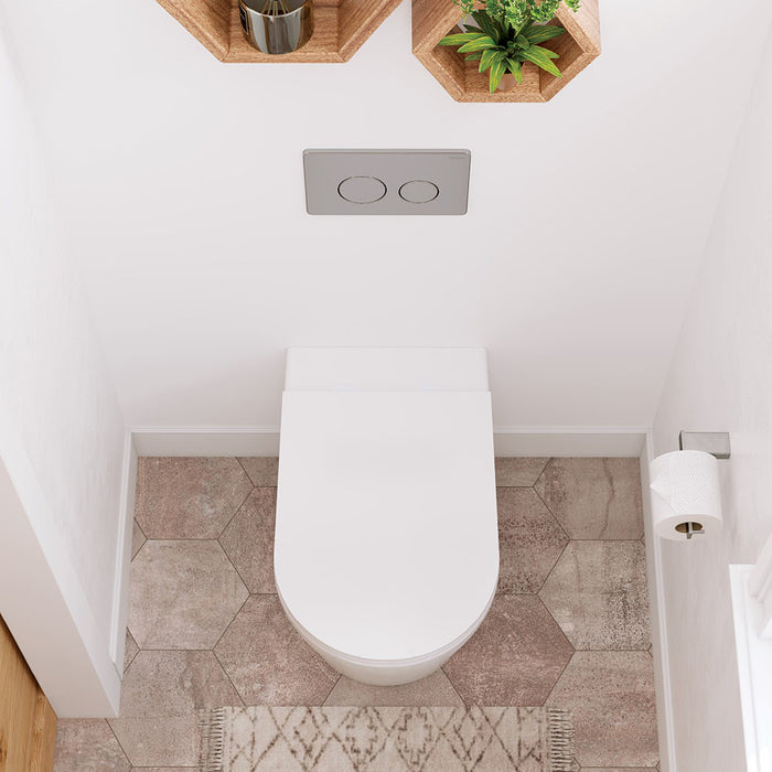 585*370*462mm Fienza Aluca Gloss White Tornado Wall Faced Toilet