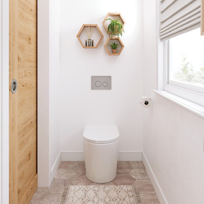 585*370*462mm Fienza Aluca Gloss White Tornado Wall Faced Toilet