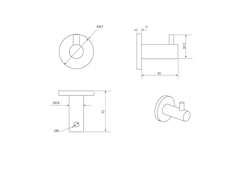 Mica Living Brass Robe Hook - HD reno