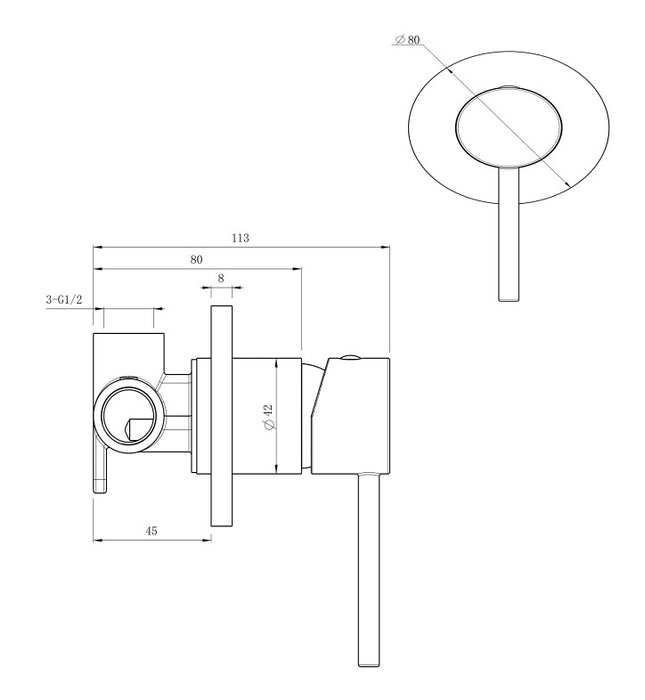 Bella LVB Mica Living Brass Round Shower Mixer - HD reno