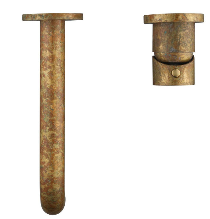180mm Bella LVB Mica Living Brass Round Wall Basin/Bath Mixer/Cruved Wall-Spout Combo-2P - HD reno