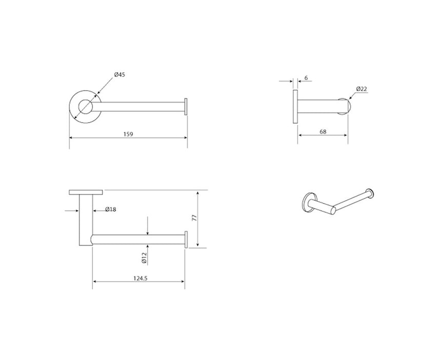 Mica Living Brass Toilet Paper Holder - HD reno