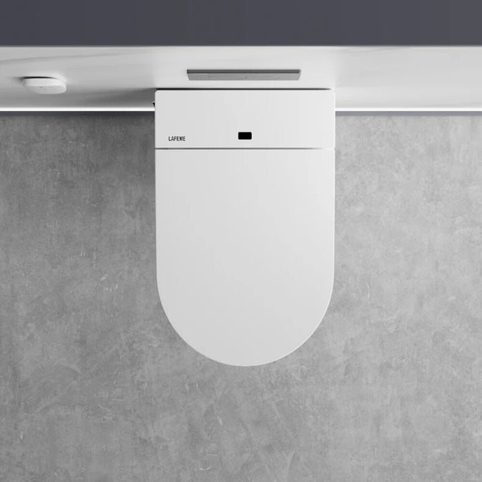 590*400*490mm Lafeme Crawford Rimless Gloss White Ceramic Wall Faced Smart Toilet - HD reno