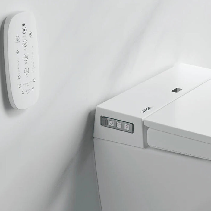 590*400*425mm Lafeme Sesto Rimless Gloss White Ceramic Wall Hung Smart Toilet - HD reno