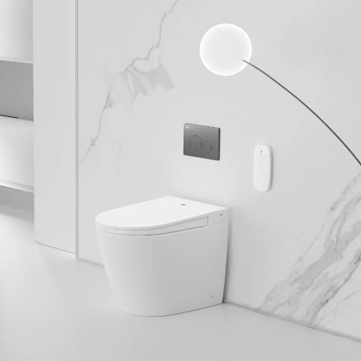 590*400*490mm Lafeme Crawford Rimless Gloss White Ceramic Wall Faced Smart Toilet - HD reno