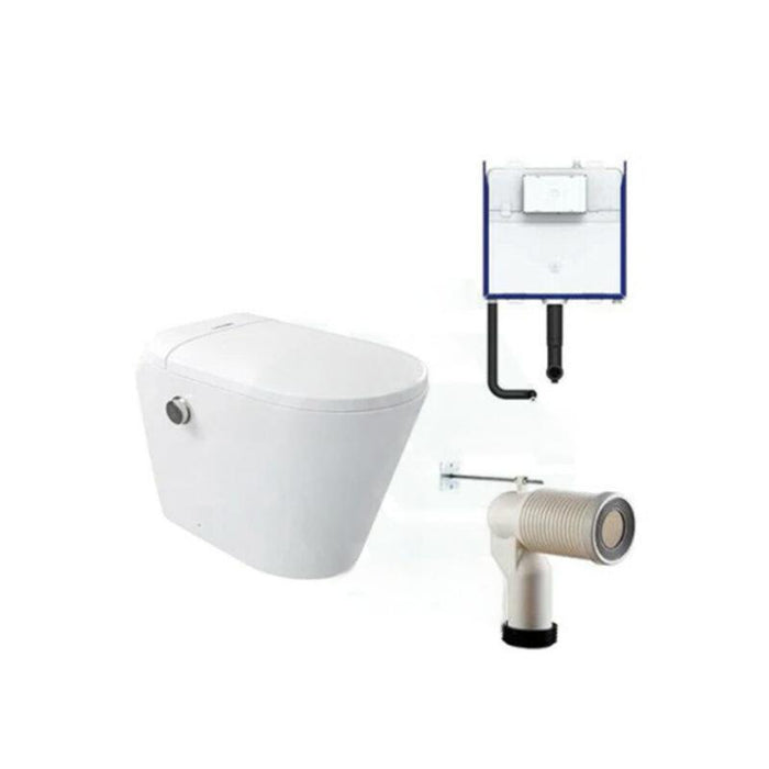 590*400*500mm Lafeme Autolux Rimless Gloss White Ceramic Smart Wall Floor Toilet - HD reno