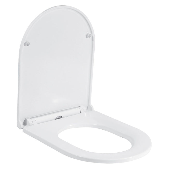 360*460*40mm Fienza Koko Slim Urea-formaldehyde Matt Black/Gloss White Toilet Seat Cover