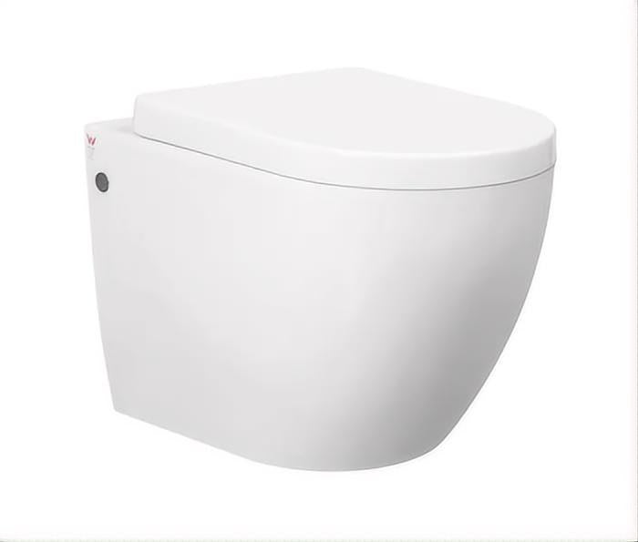 575*365*365mm INS Voghera Gloss White Rimless Soft Close Seat Wall Hung Pan