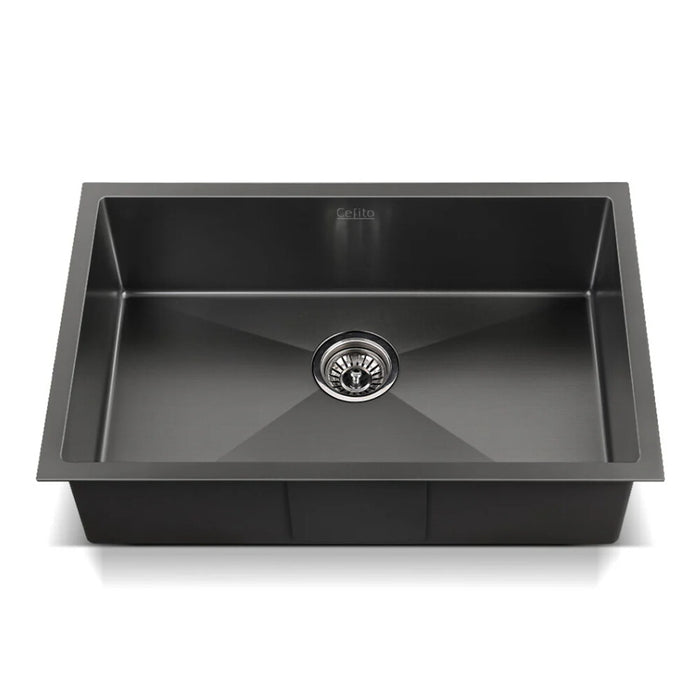 700*450*200mm Hunter Gun Metal Black Stainless Steel Basin Single Bowl Laundry Kitchen Sink