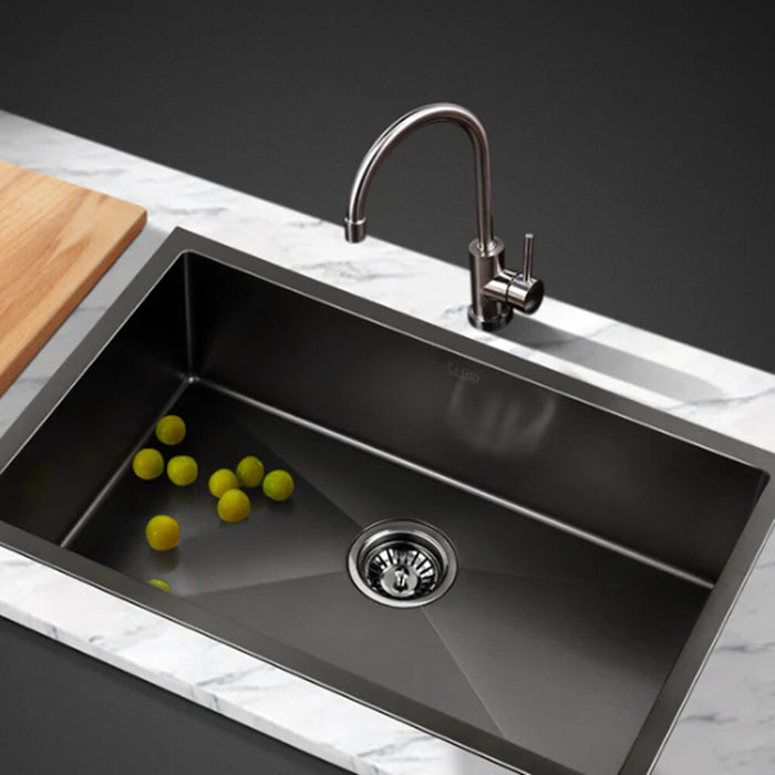 700*450*200mm Hunter Gun Metal Black Stainless Steel Basin Single Bowl Laundry Kitchen Sink