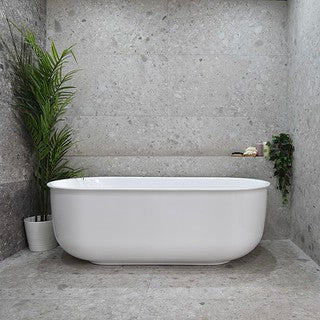 1700*800*600mm Poseidon Mayfair Classic Gloss White/Matt White Oval Acrylic Freestanding Bathtub