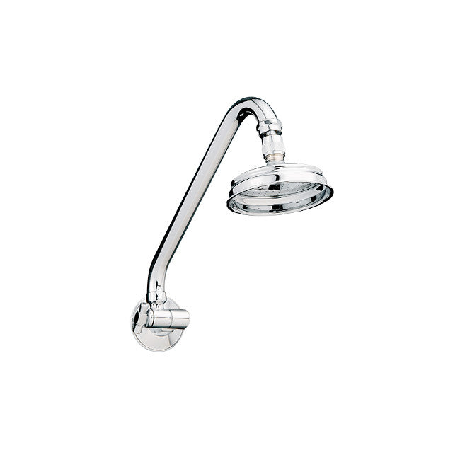 LW Chrome Gooseneck Round All Directional Wall Arm Shower