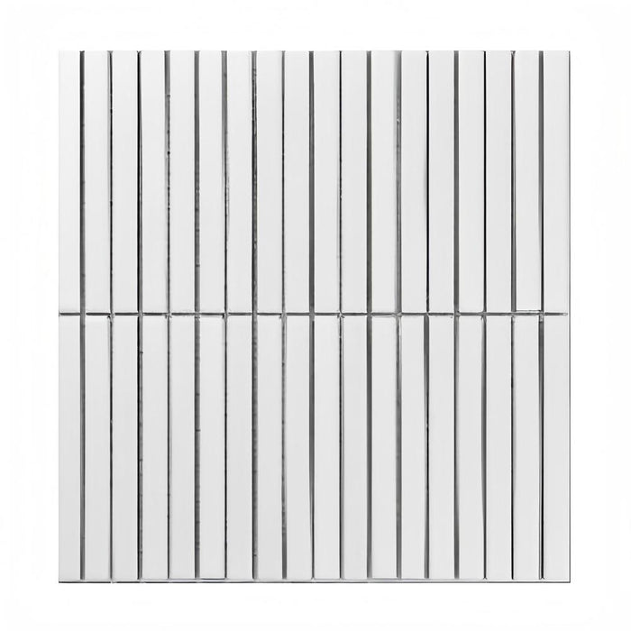SUN Strip Matt White Tiles Mosayic